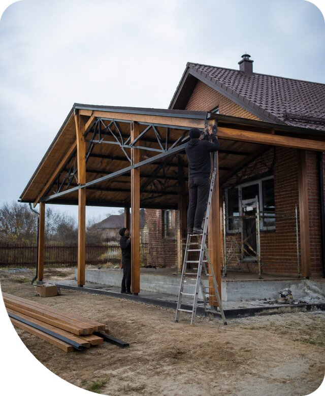 Пристройка навеса к дому и участку в Нижнеудинске под ключ